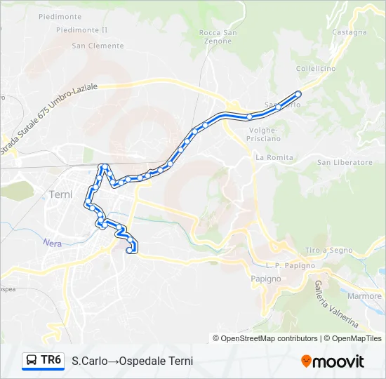 TR6 Bus Line Map