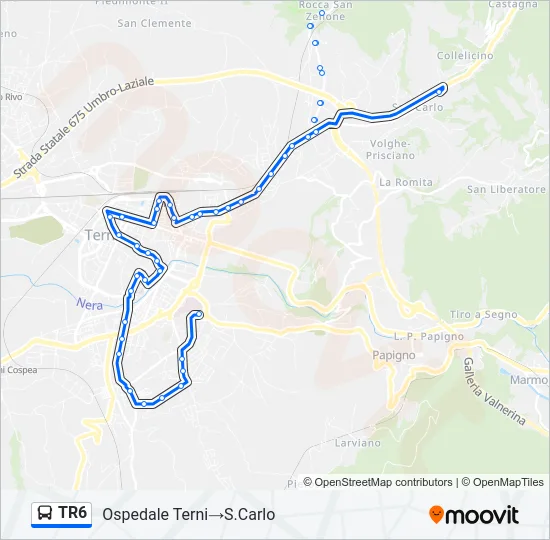 TR6 Bus Line Map