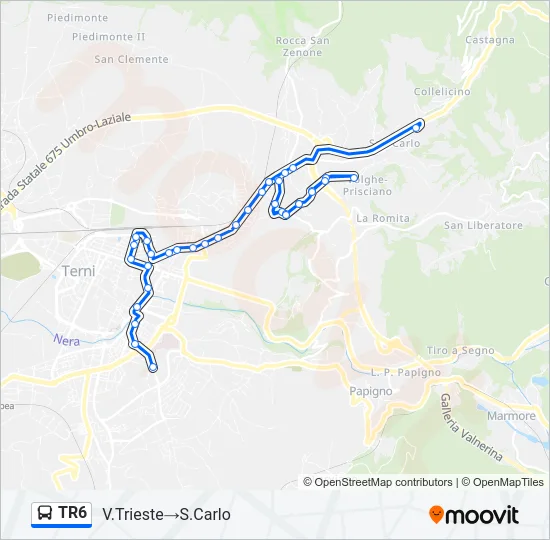 TR6 Bus Line Map