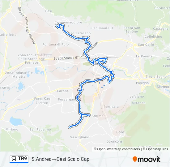 TR9 Bus Line Map