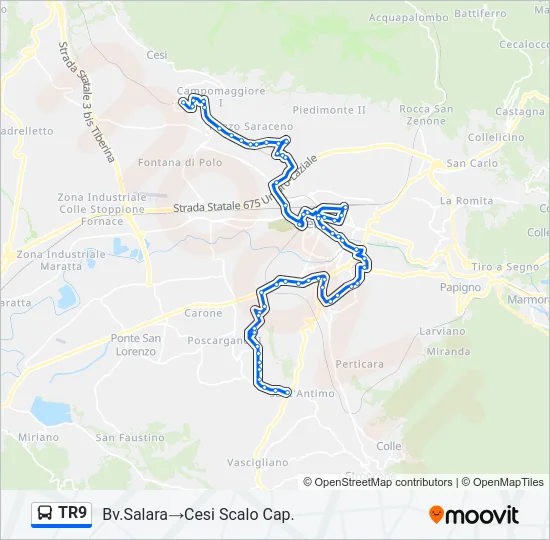TR9 Bus Line Map
