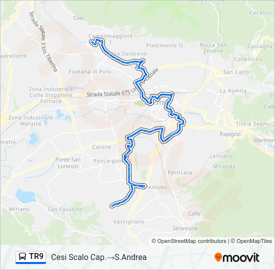 TR9 Bus Line Map