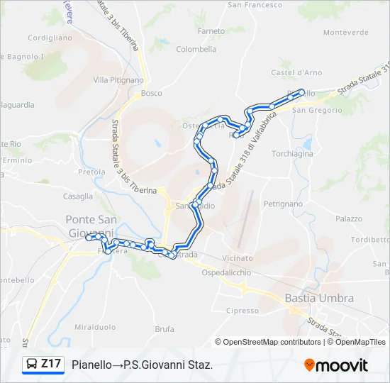 Z17 Bus Line Map