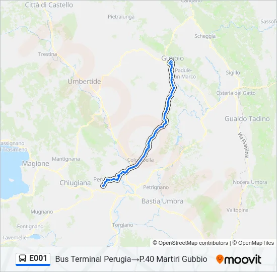 E001 Bus Line Map