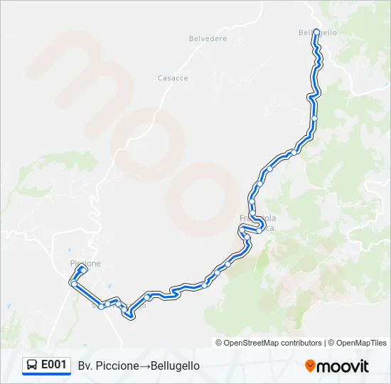 E001 Bus Line Map