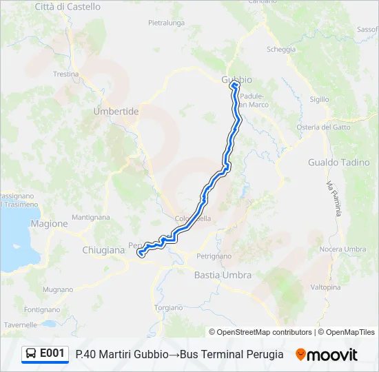 E001 Bus Line Map