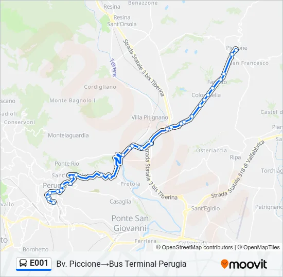 E001 Bus Line Map