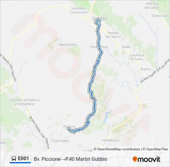 E001 Bus Line Map