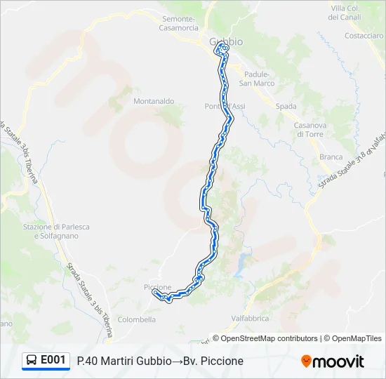 E001 Bus Line Map