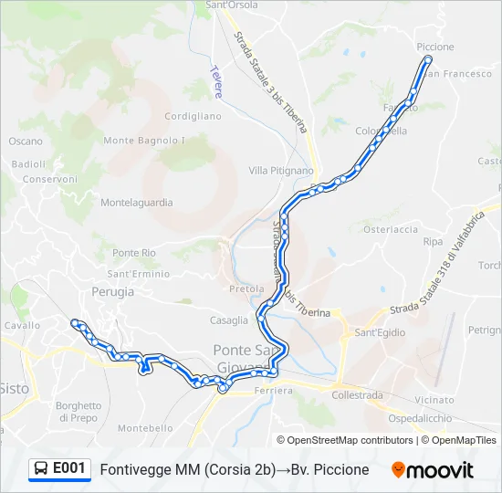 E001 Bus Line Map
