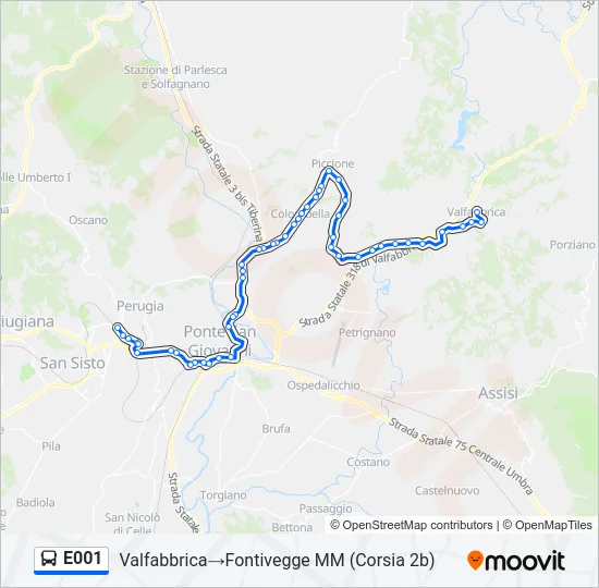 E001 Bus Line Map