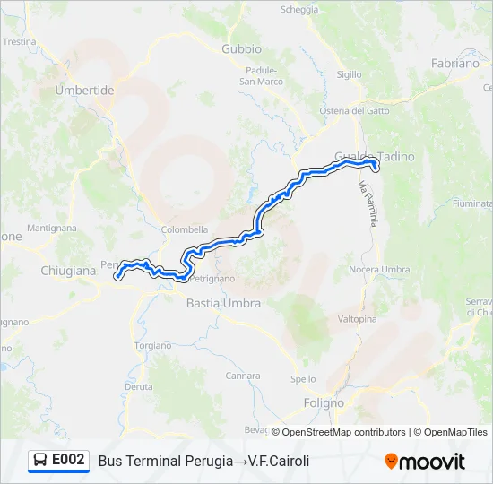 E002 Bus Line Map