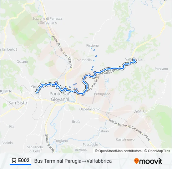 E002 Bus Line Map