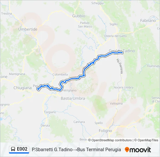 E002 Bus Line Map