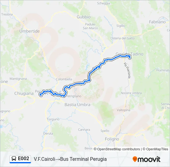 E002 Bus Line Map