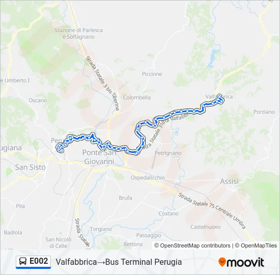 E002 Bus Line Map