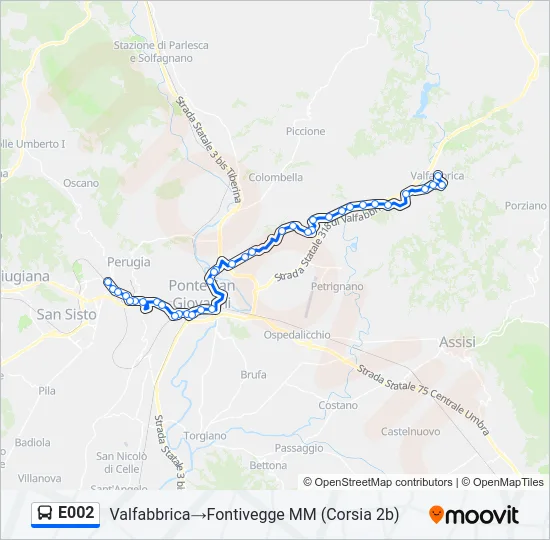 E002 Bus Line Map