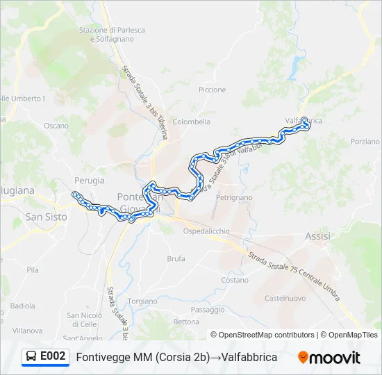E002 Bus Line Map