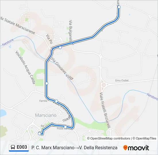 E003 Bus Line Map