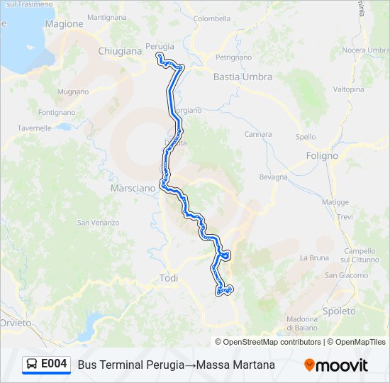 E004 bus Line Map