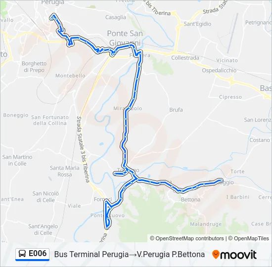 E006 Bus Line Map