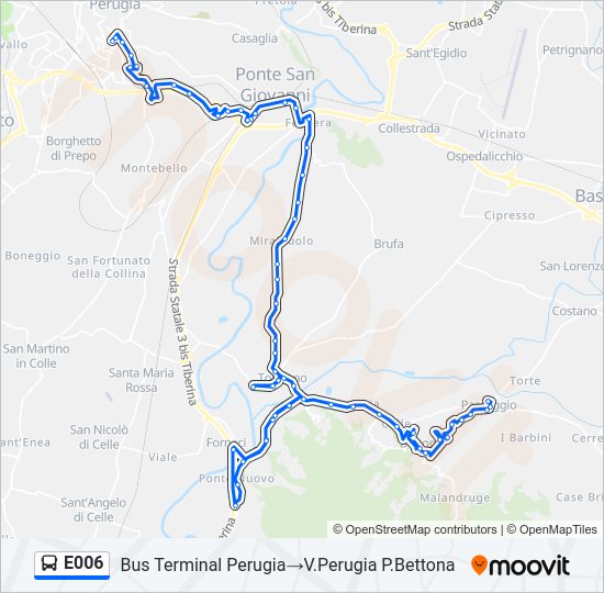 E006 bus Line Map