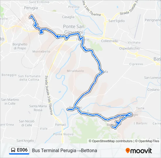 E006 Bus Line Map