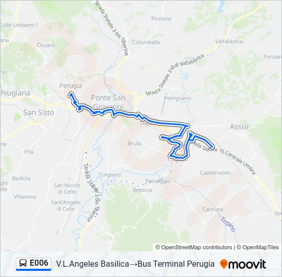 E006 Bus Line Map