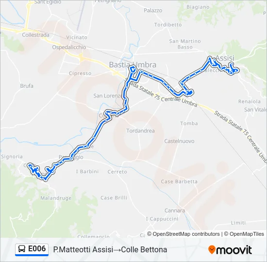E006 Bus Line Map