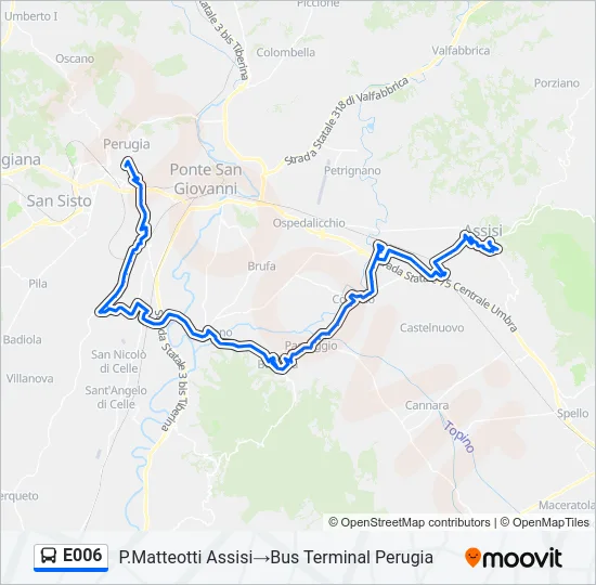 E006 Bus Line Map