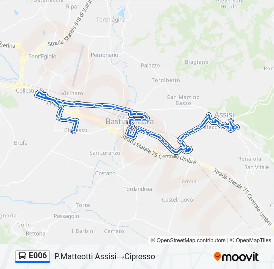 E006 Bus Line Map