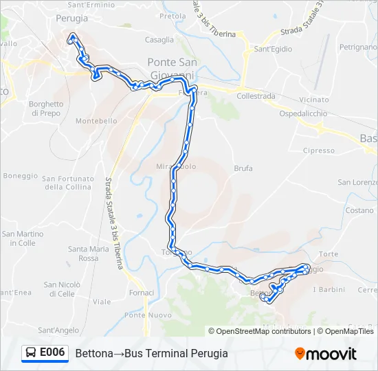 E006 Bus Line Map