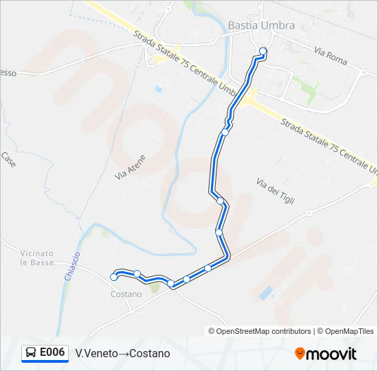 E006 Bus Line Map