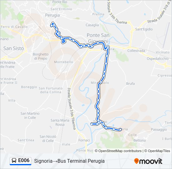 E006 bus Line Map