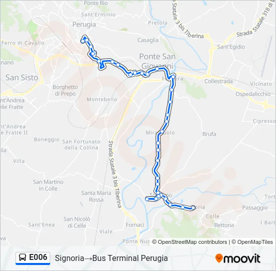 E006 Bus Line Map