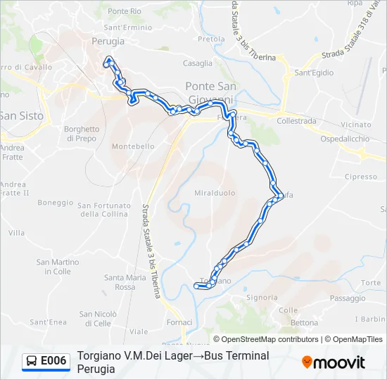 E006 Bus Line Map