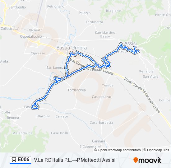 E006 bus Line Map