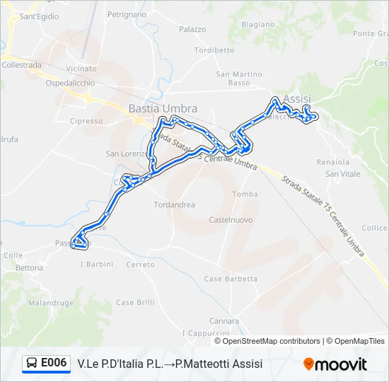 E006 Bus Line Map