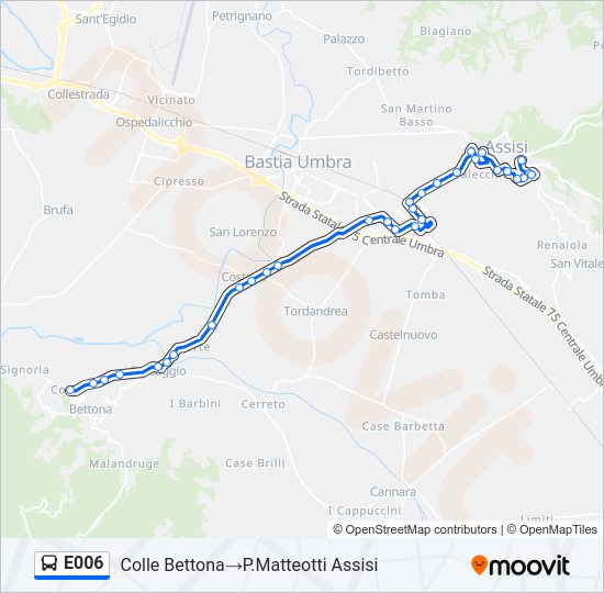 E006 bus Line Map