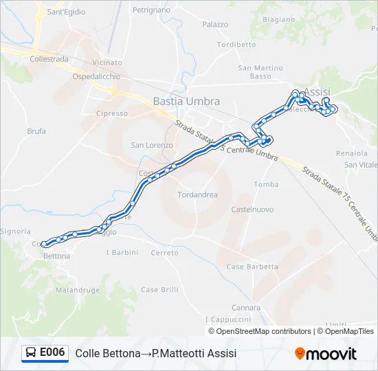 E006 Bus Line Map