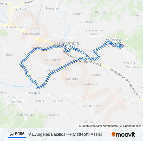 E006 Bus Line Map