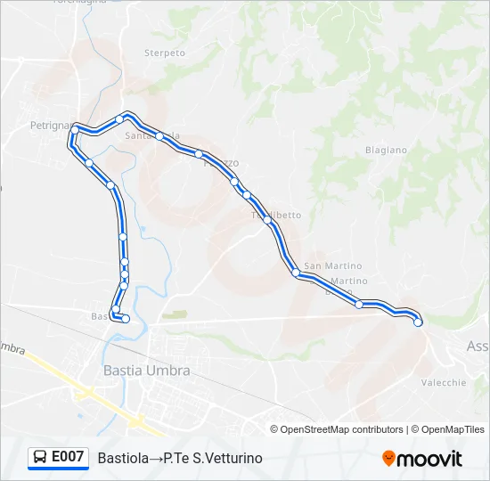 E007 Bus Line Map