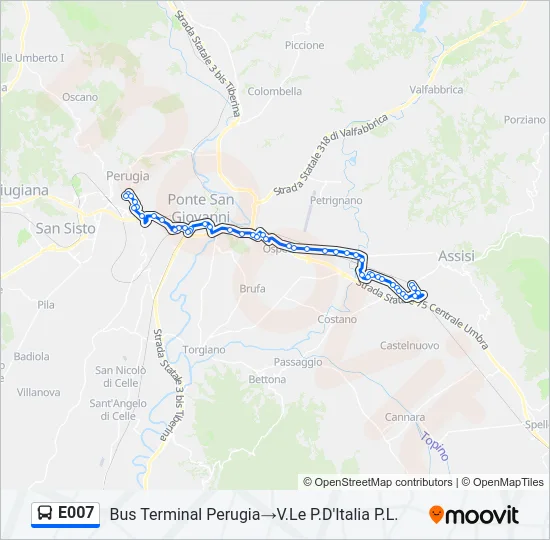 E007 Bus Line Map