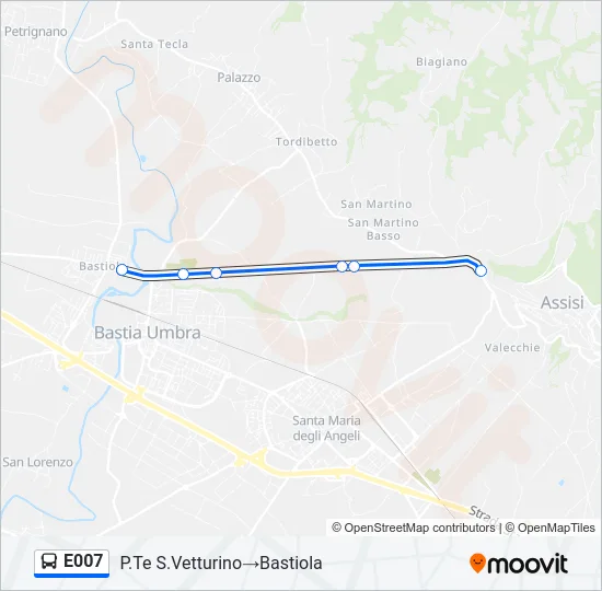 E007 Bus Line Map