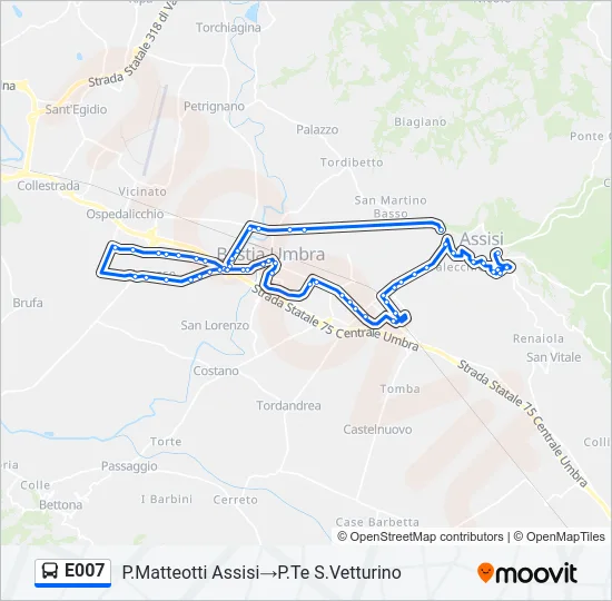E007 Bus Line Map