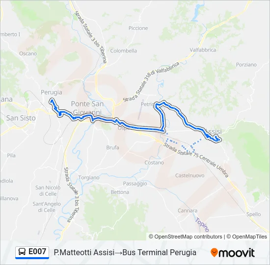 E007 Bus Line Map