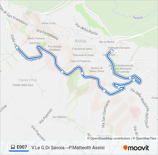 E007 Bus Line Map