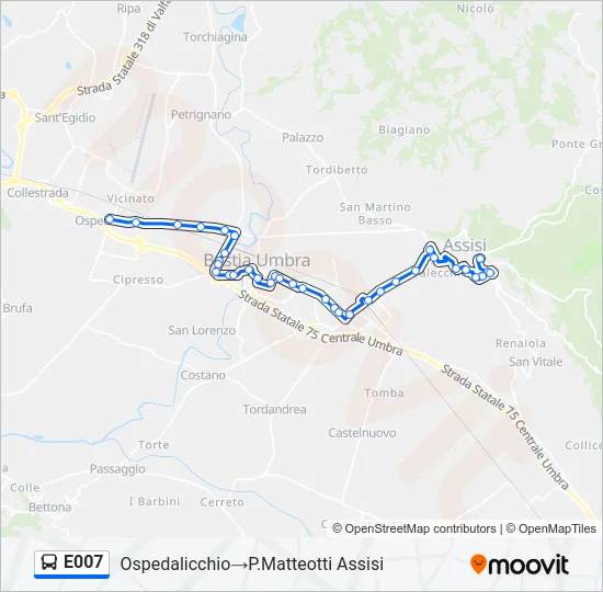 E007 Bus Line Map