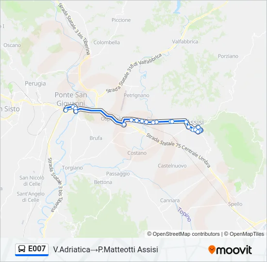 E007 Bus Line Map