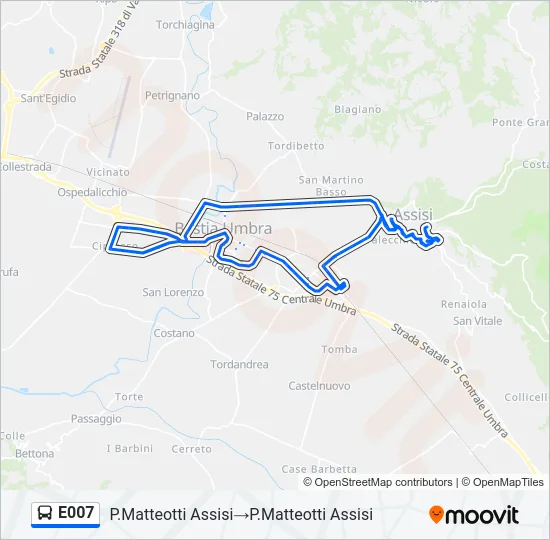 E007 Bus Line Map